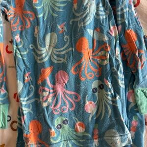 Little Sleepies Blue Octopus Print Pajama Set with Mint Cuffs